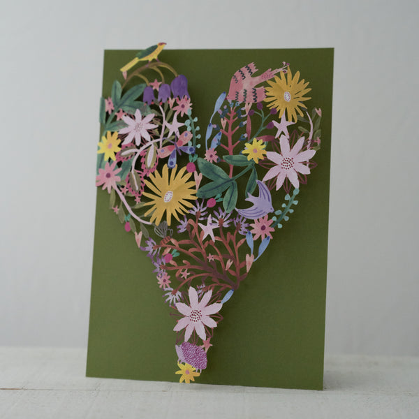 Over The Rainbow Heart Laser Cut Card