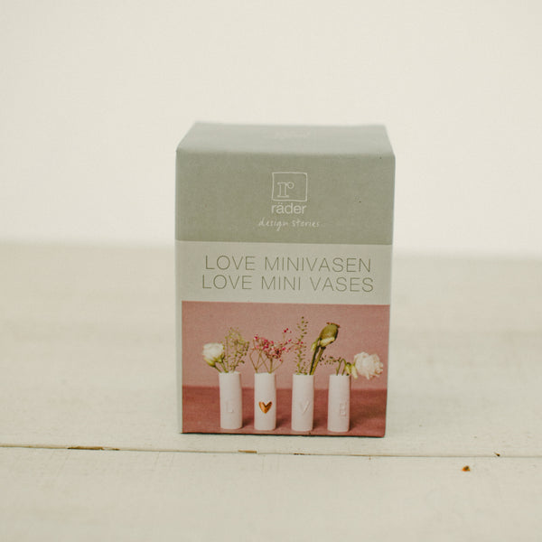 'Love' mini vases (set of 4)