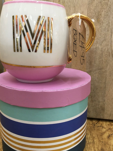 Library Monogram Mugs