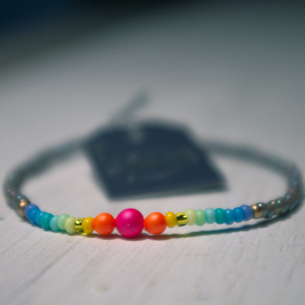 Neon Bracelet - Rainbow/grey