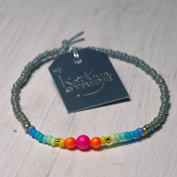 Neon Bracelet - Rainbow/grey