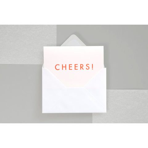 Cheers Card in Neon Orange/White
