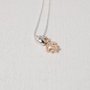 Silver Plated Acorn and Oak Leaf Necklace