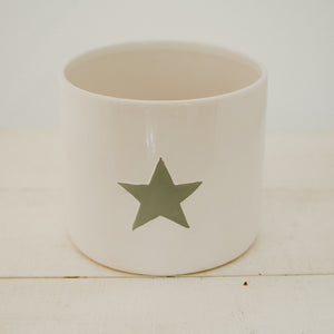 Grey Star Ceramic Flower Pot
