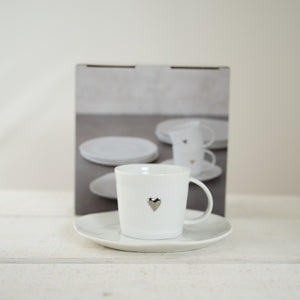 Heart Cup and Saucer